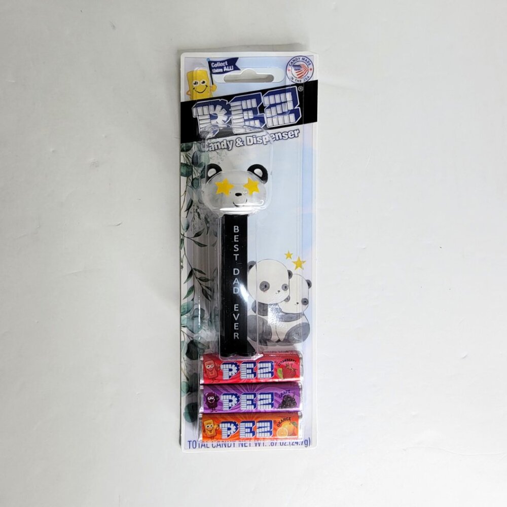 PEZ Crystal Panda Bear - Best Dad Ever - 2024 PEZ.com Exclusive - NEW